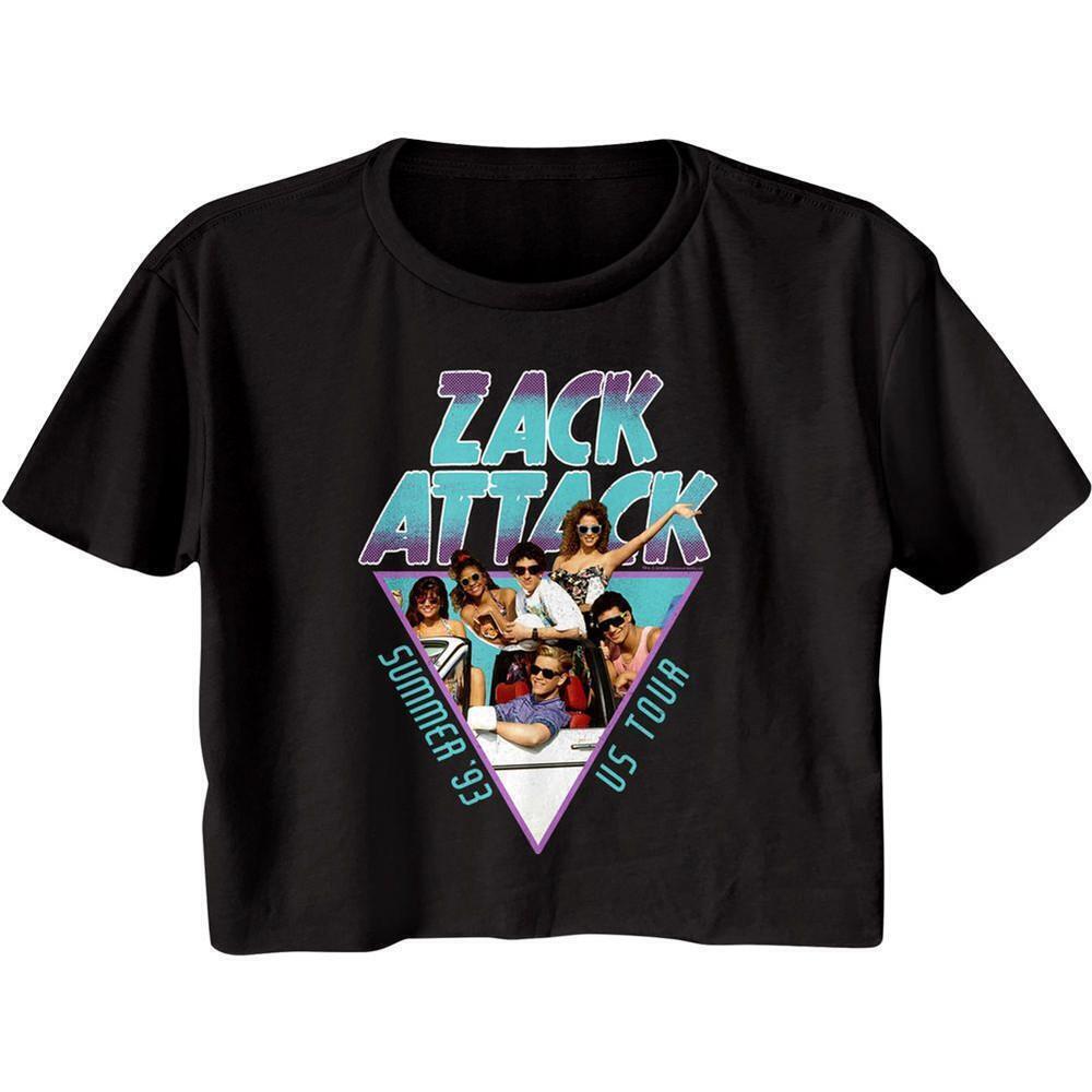 Saved By The Bell Summer Tour 93 Black Womens Crop T Shirt